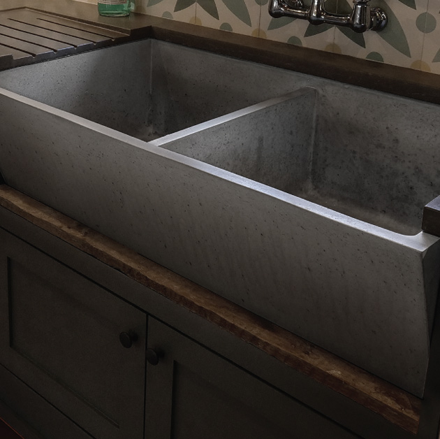 concrete washtub sink